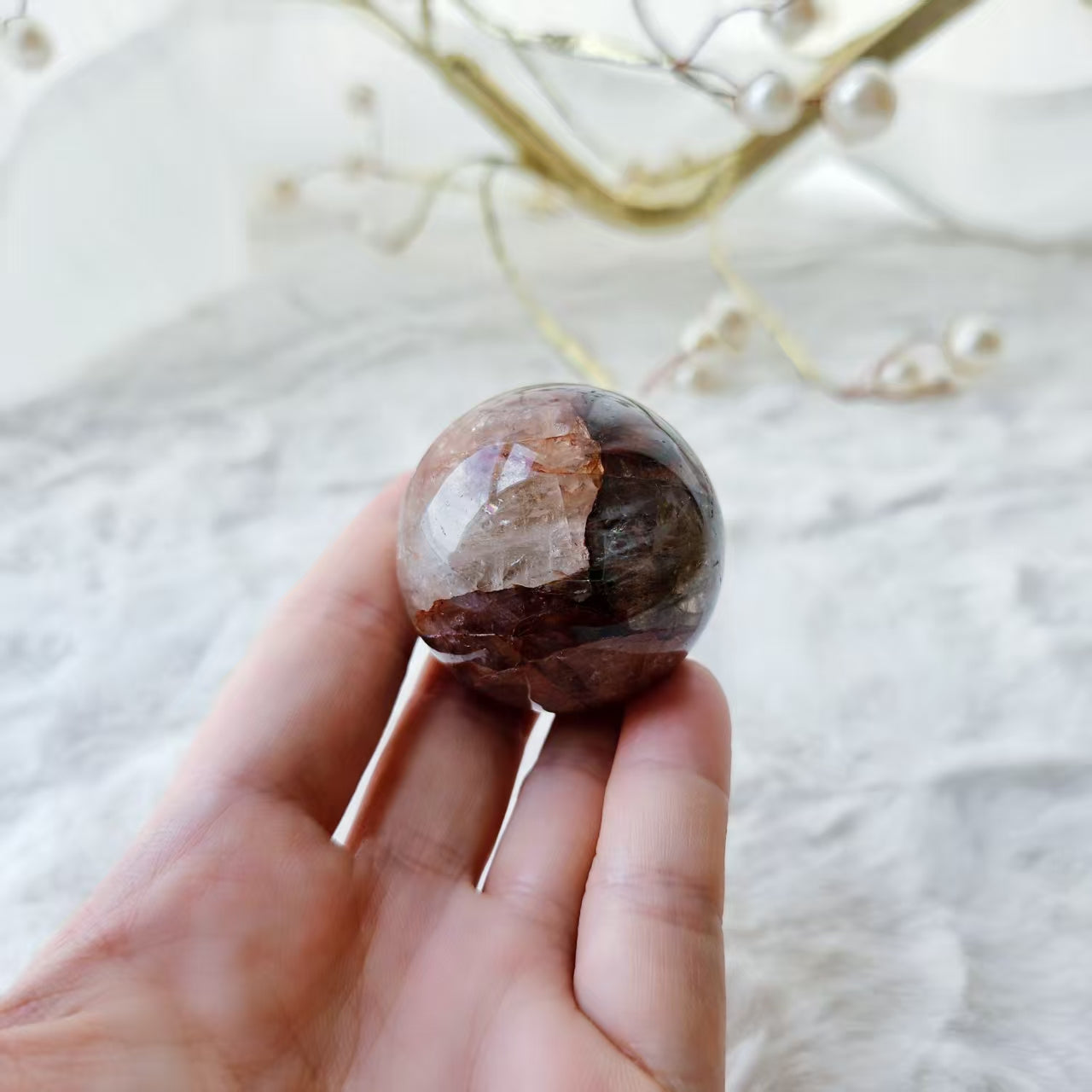 Dark Red Hematoid Quartz Sphere