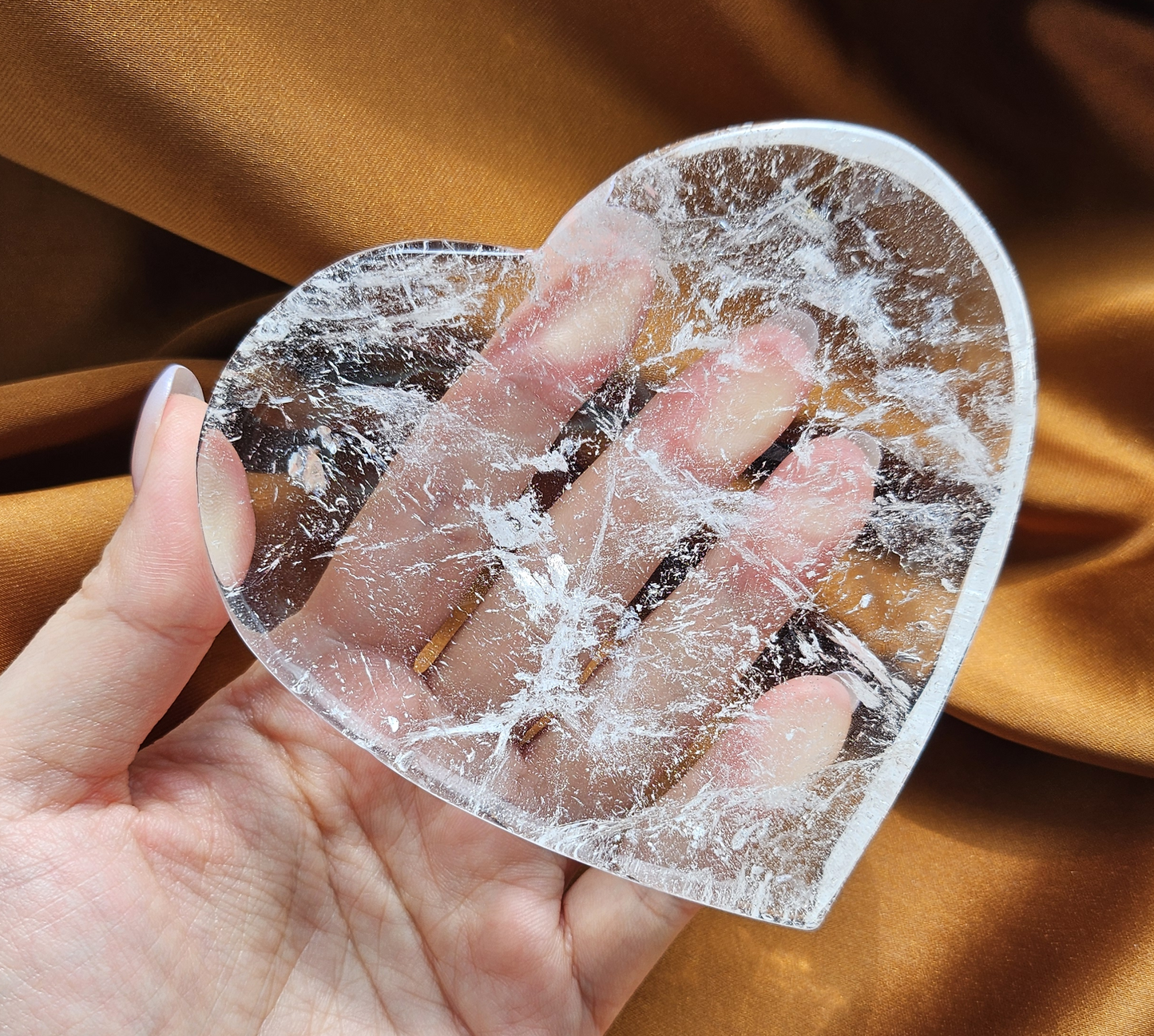 Clear Quartz Heart Shaped Plate