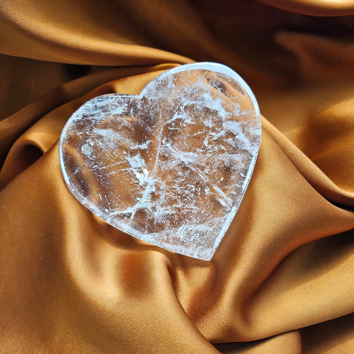 Clear Quartz Heart Shaped Plate
