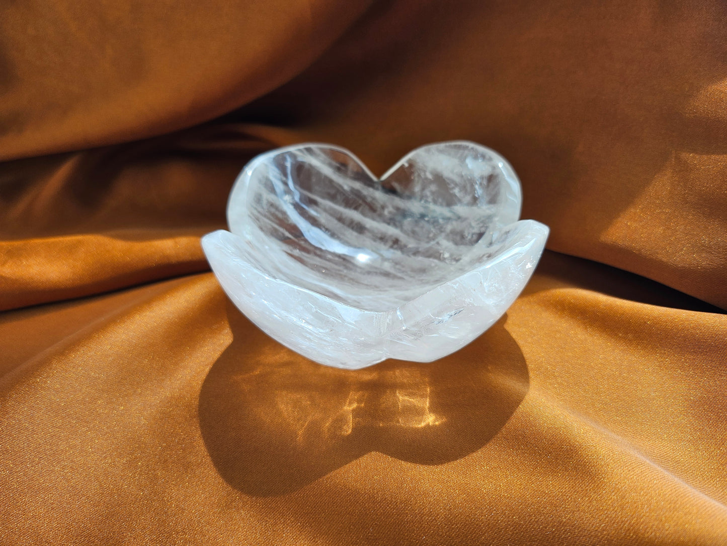 Clear Quartz Flower Shaped Bowl
