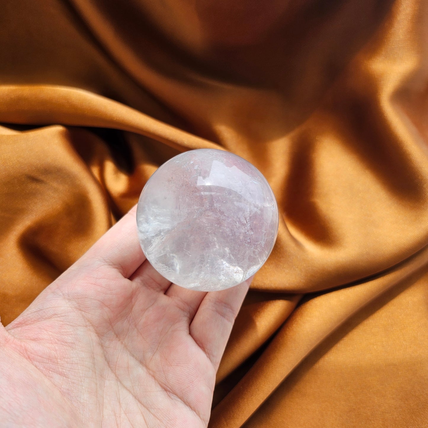 Clear Light Purple Rainbow Fluorite Sphere