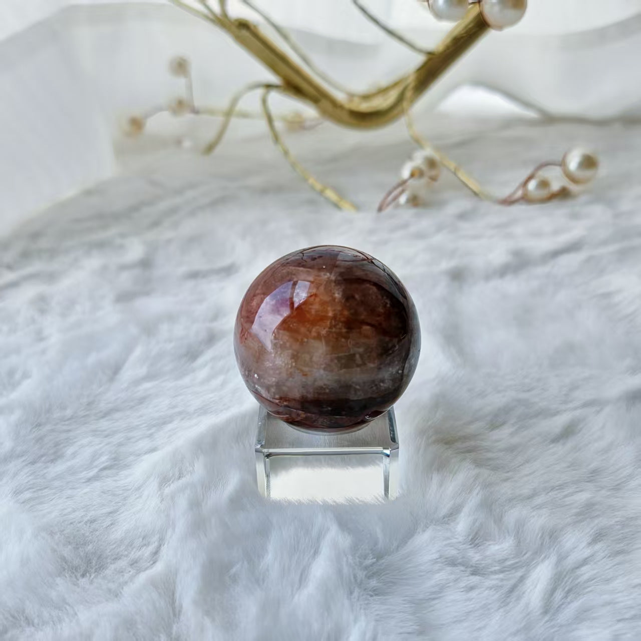 Dark Red Hematoid Quartz Sphere